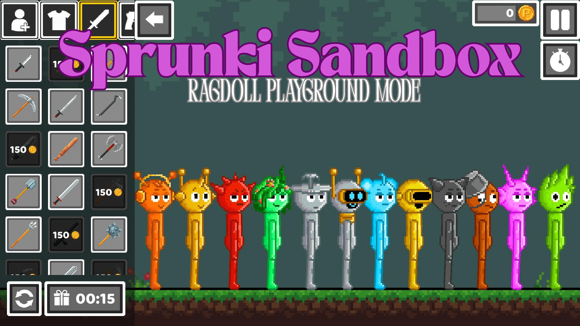 Play Sprunki Sandbox: Ragdoll Playground Mode unblocked on Tilted.rip
